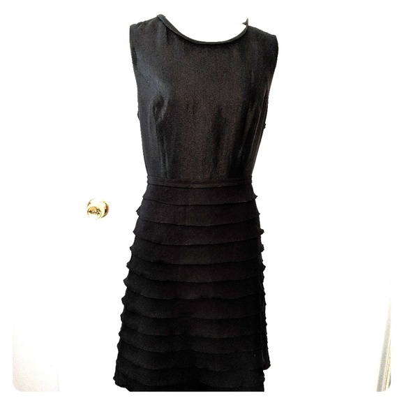 Max and Cleo Black Cocktail Dress with Ruffles - Picture 1 of 8